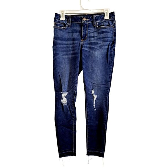 A.N.A. - WOMEN'S MEDIUM WASH CROPPED JEGGING - SKINNY JEANS -‎ SIZE 4 - RAW HEM - Picture 1 of 5